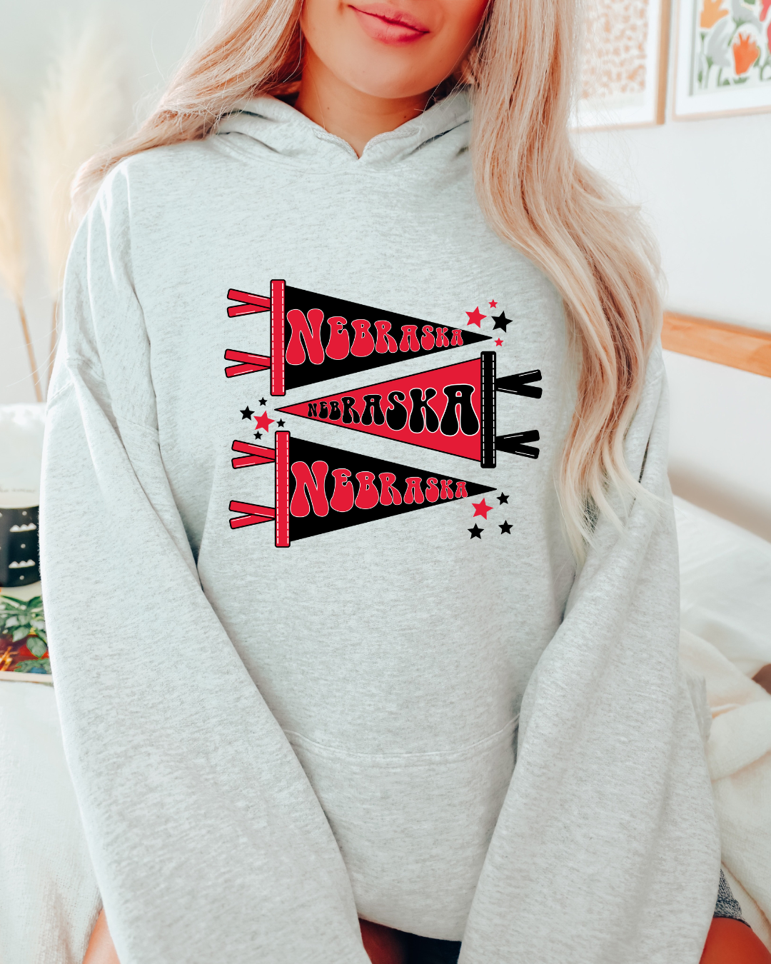 Nebraska Pennants Adult Graphic Hoodie