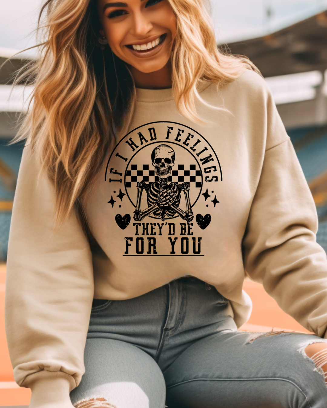 If I Had Feelings Valentines Adult Crewneck Pullover
