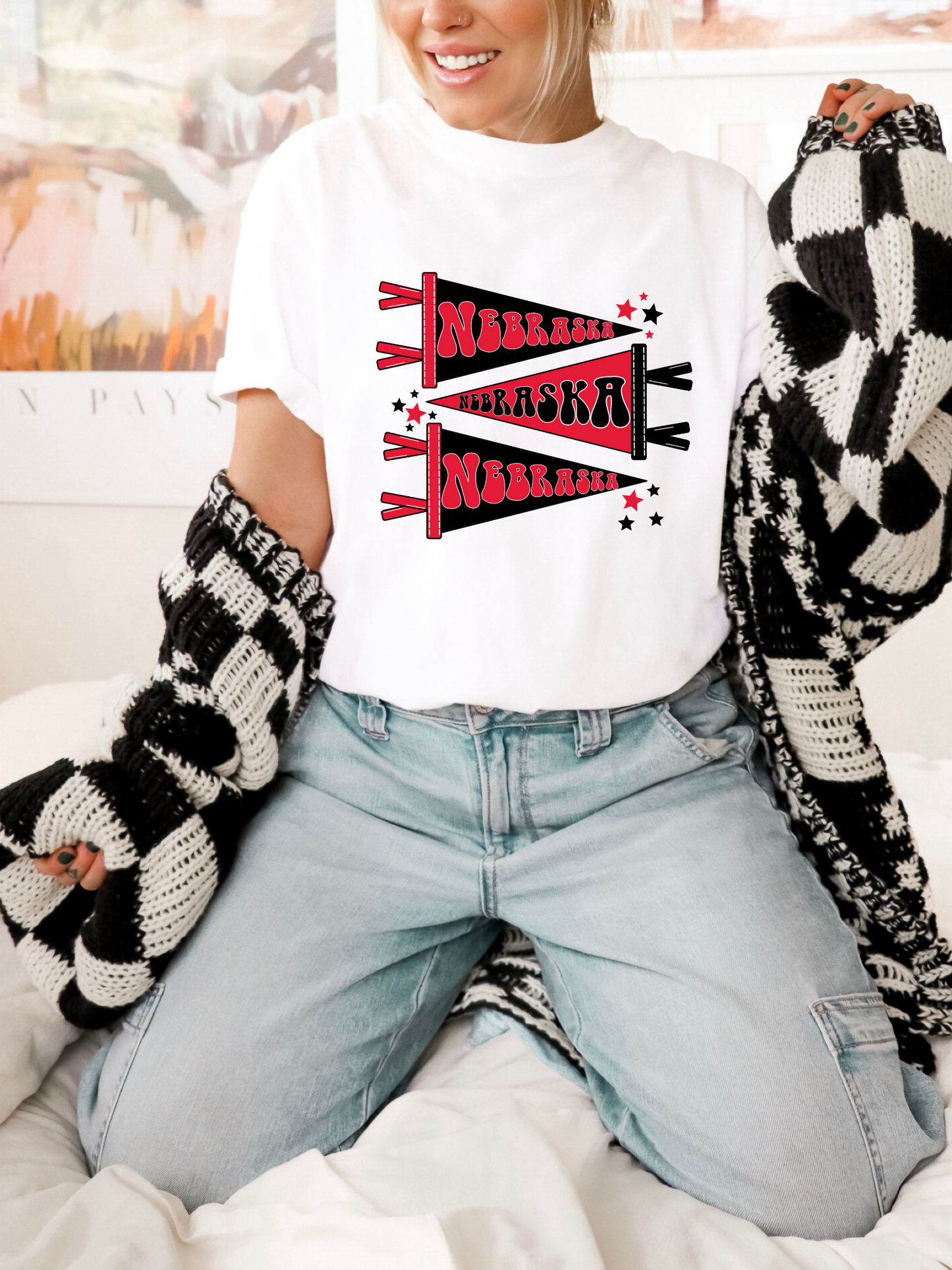 Nebraska Pennants Adult Graphic Tee