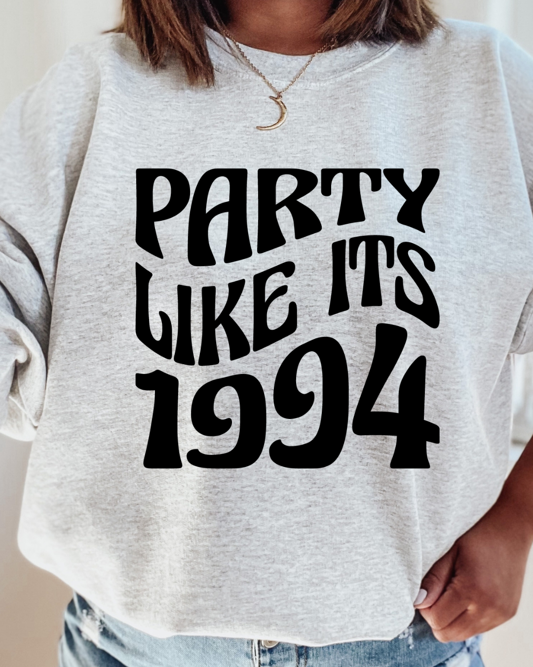 Party Like It's 1994 Arkansas Basketball Adult Crewneck Pullover (BLACK)
