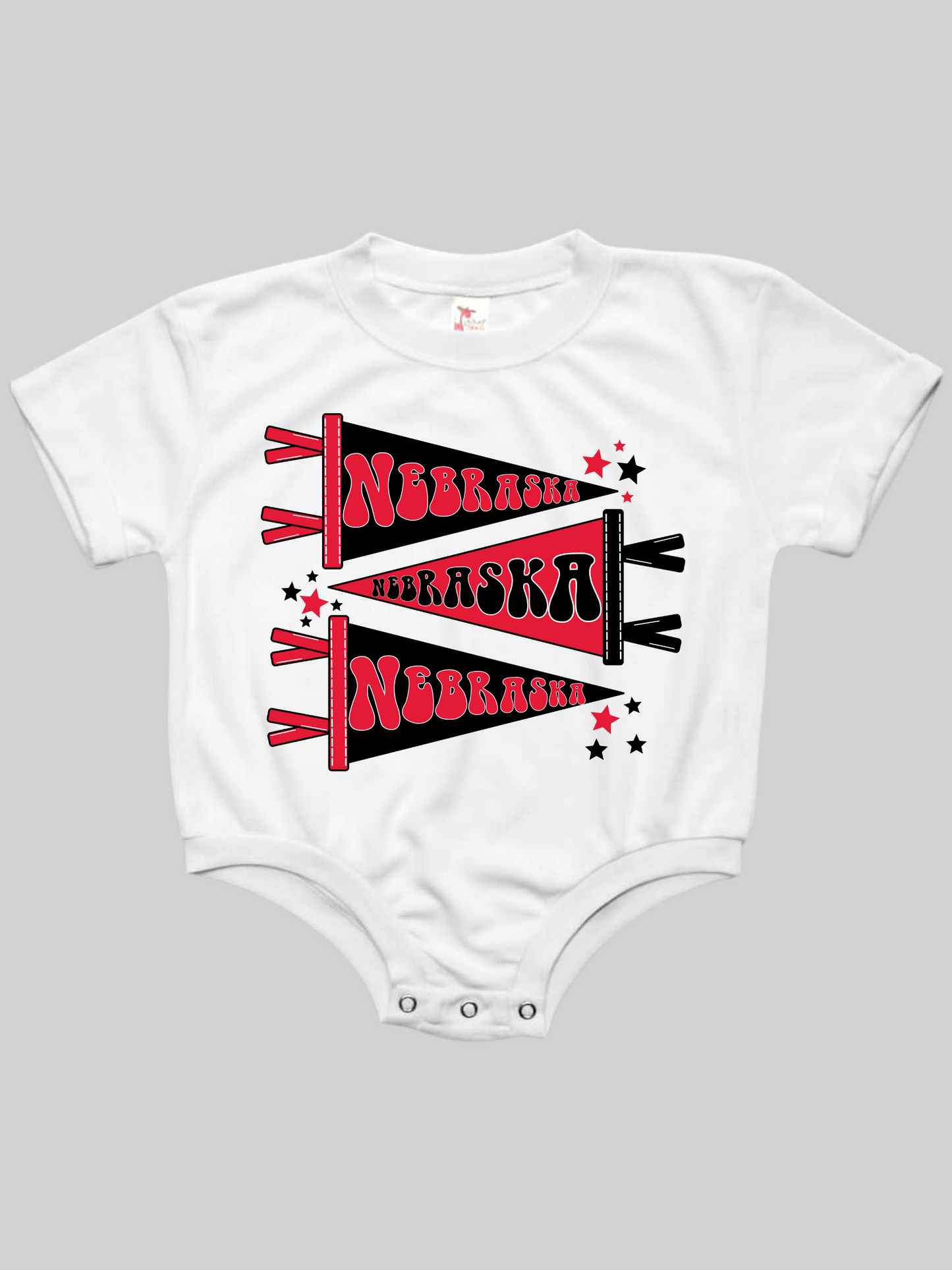 Nebraska Pennants Baby Bubble Tee Shirt Romper