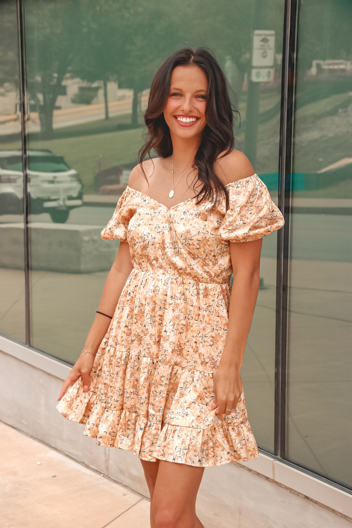 Charm You Floral Cap Sleeve Dress
