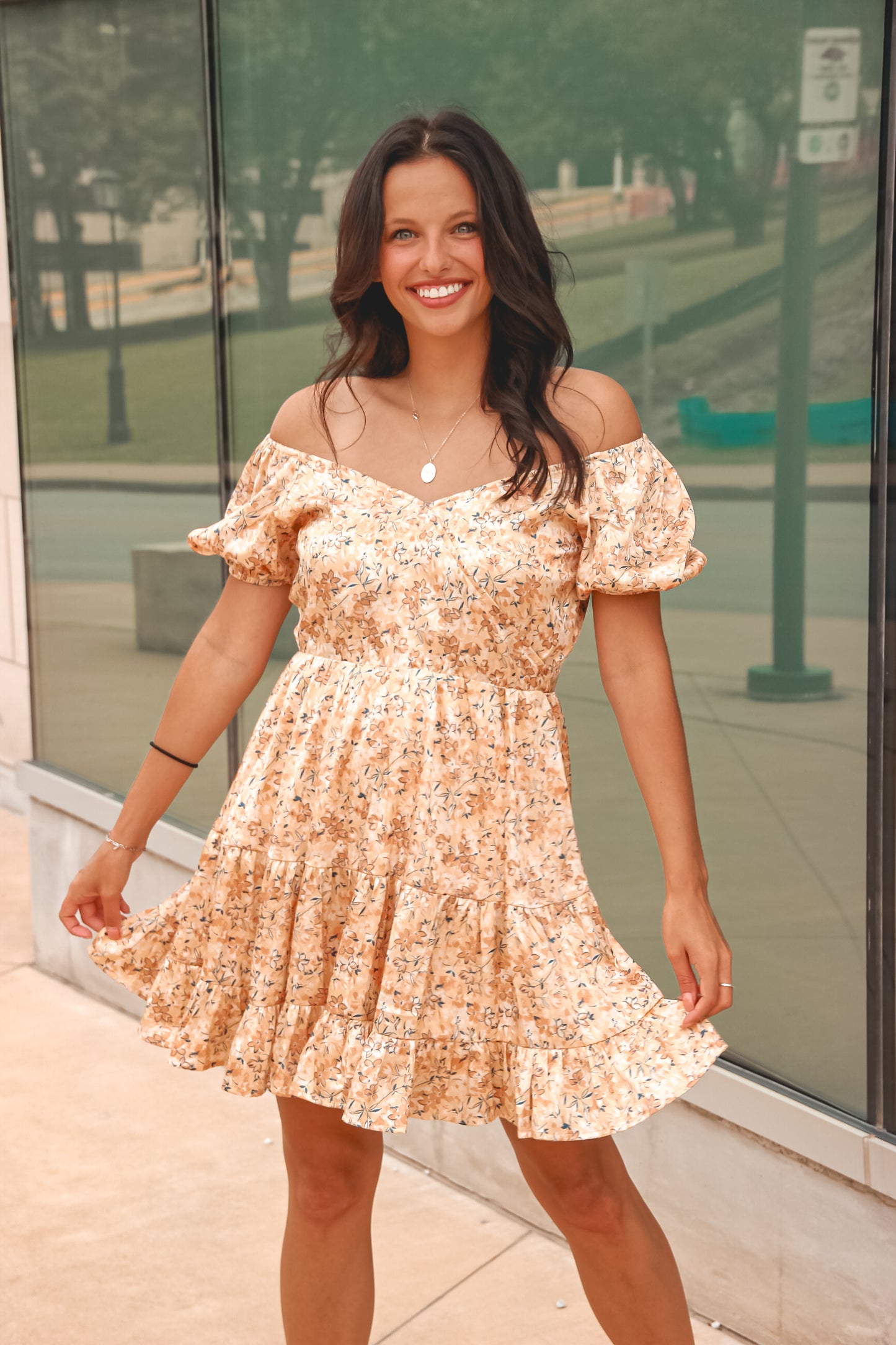 Charm You Floral Cap Sleeve Dress