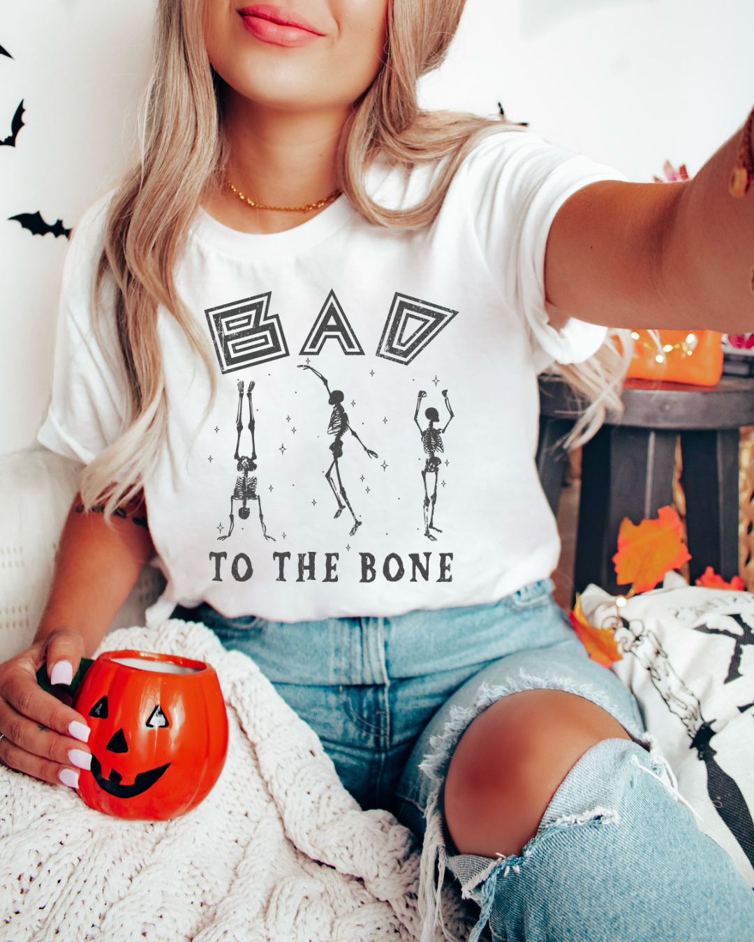 Bad To The Bone Spooky Adult Tee
