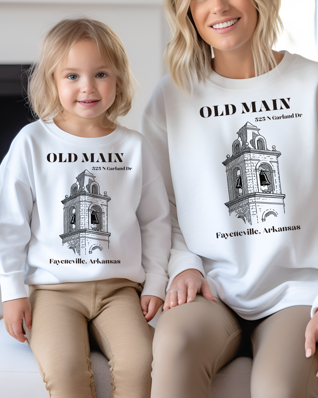 Black Old Main Arkansas Crewneck Pullover