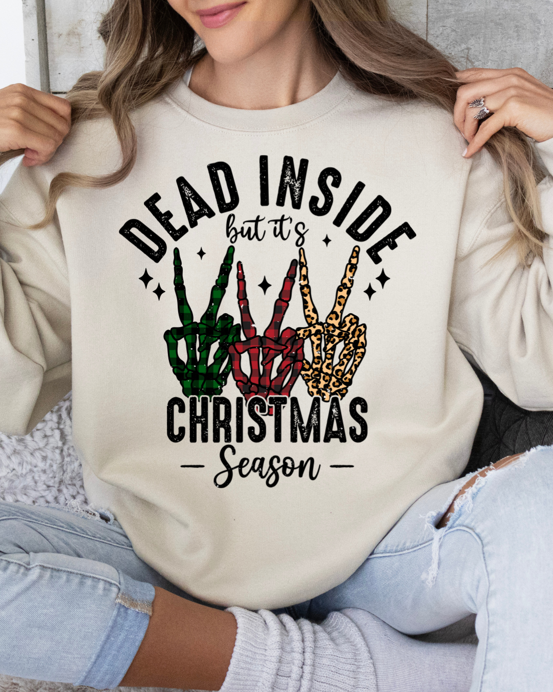 Dead Inside Christmas Adult Crewneck Pullover