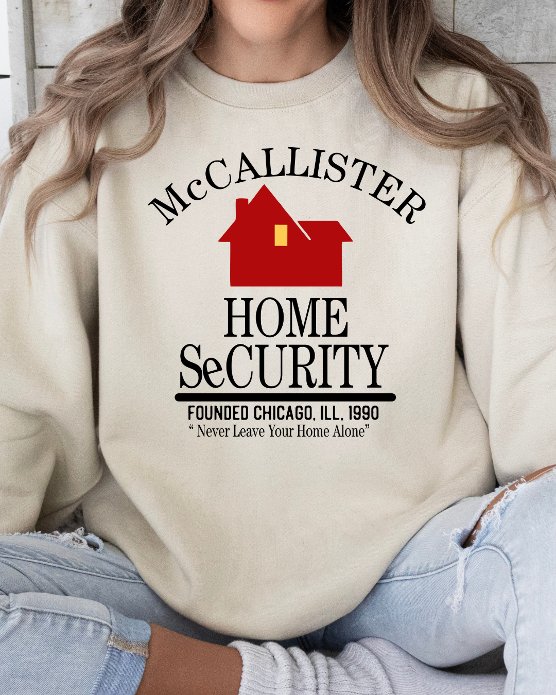 Home Alone- McCallister Home Security Christmas Adult Crewneck Pullover