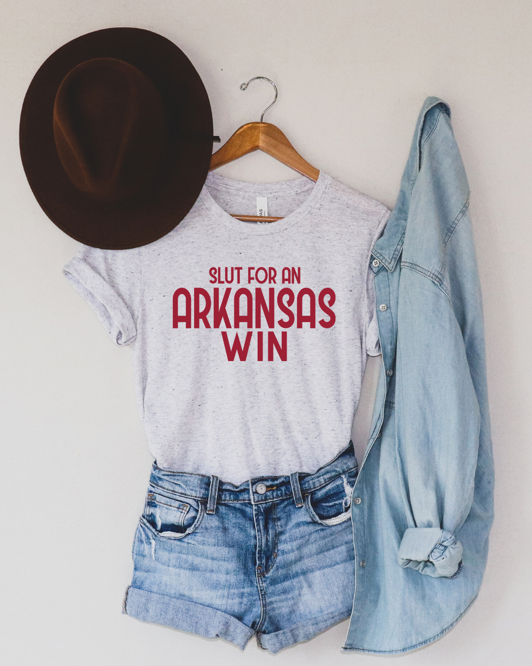 Slut For An Arkansas Win Adult Tee (RED)