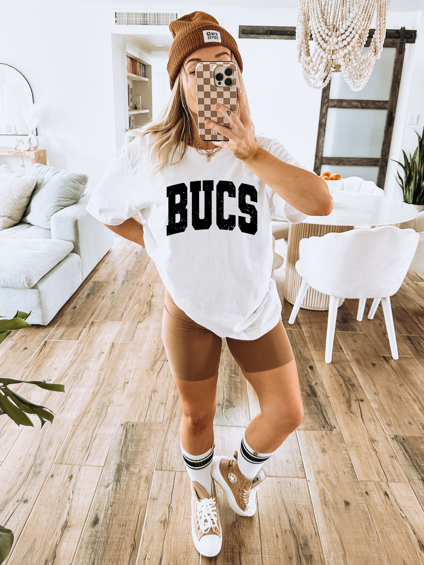 Bucs Varsity Distressed Adult Graphic Tee