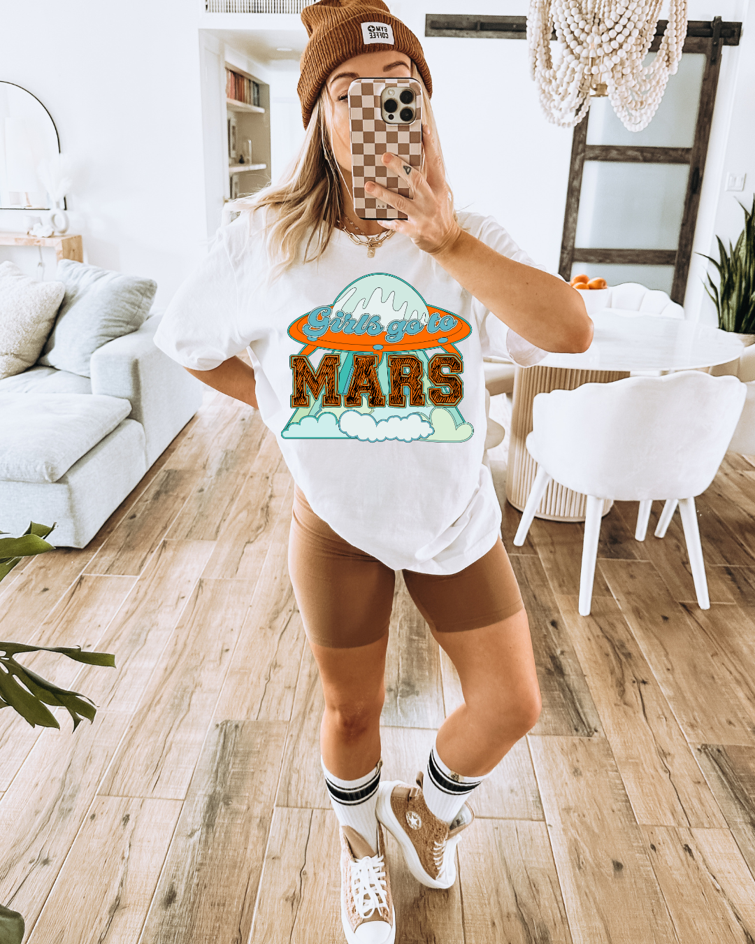 Girls Go To Mars Valentines Adult Tee