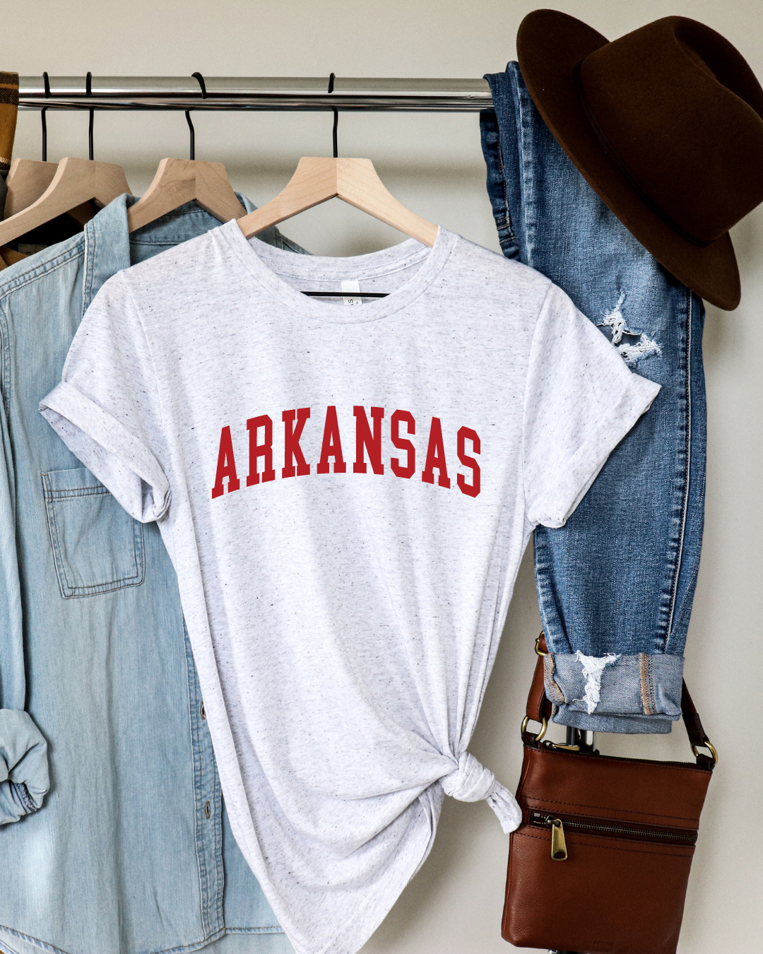 Collegiate Arkansas Adult Tee (Red)