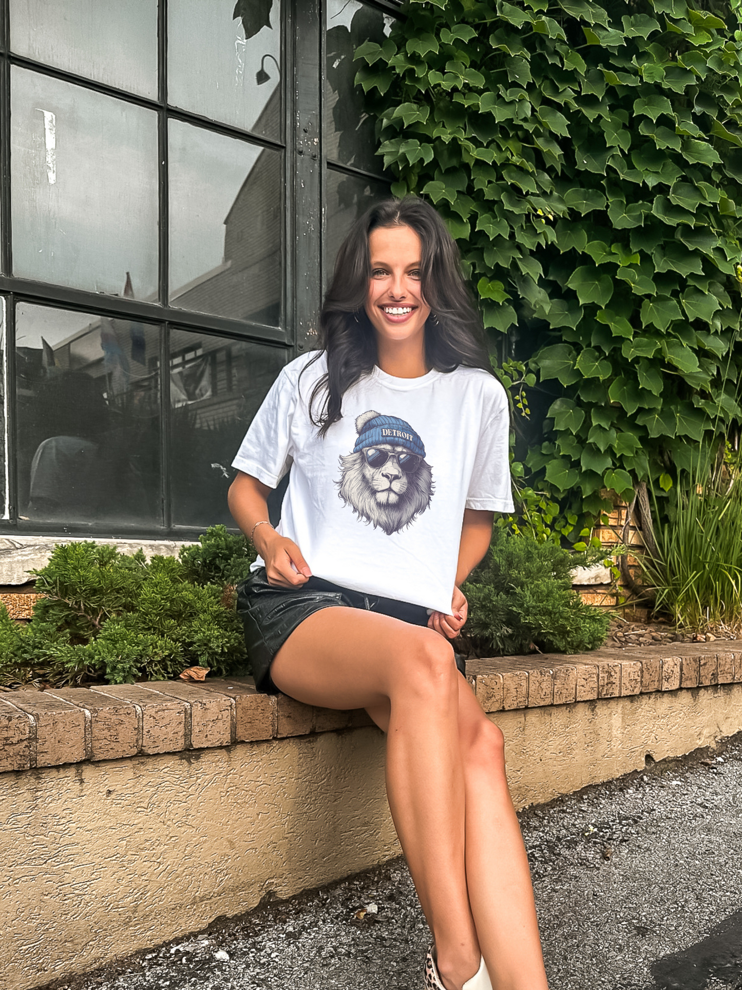 Detroit Lions Beanie Adult Graphic Tee
