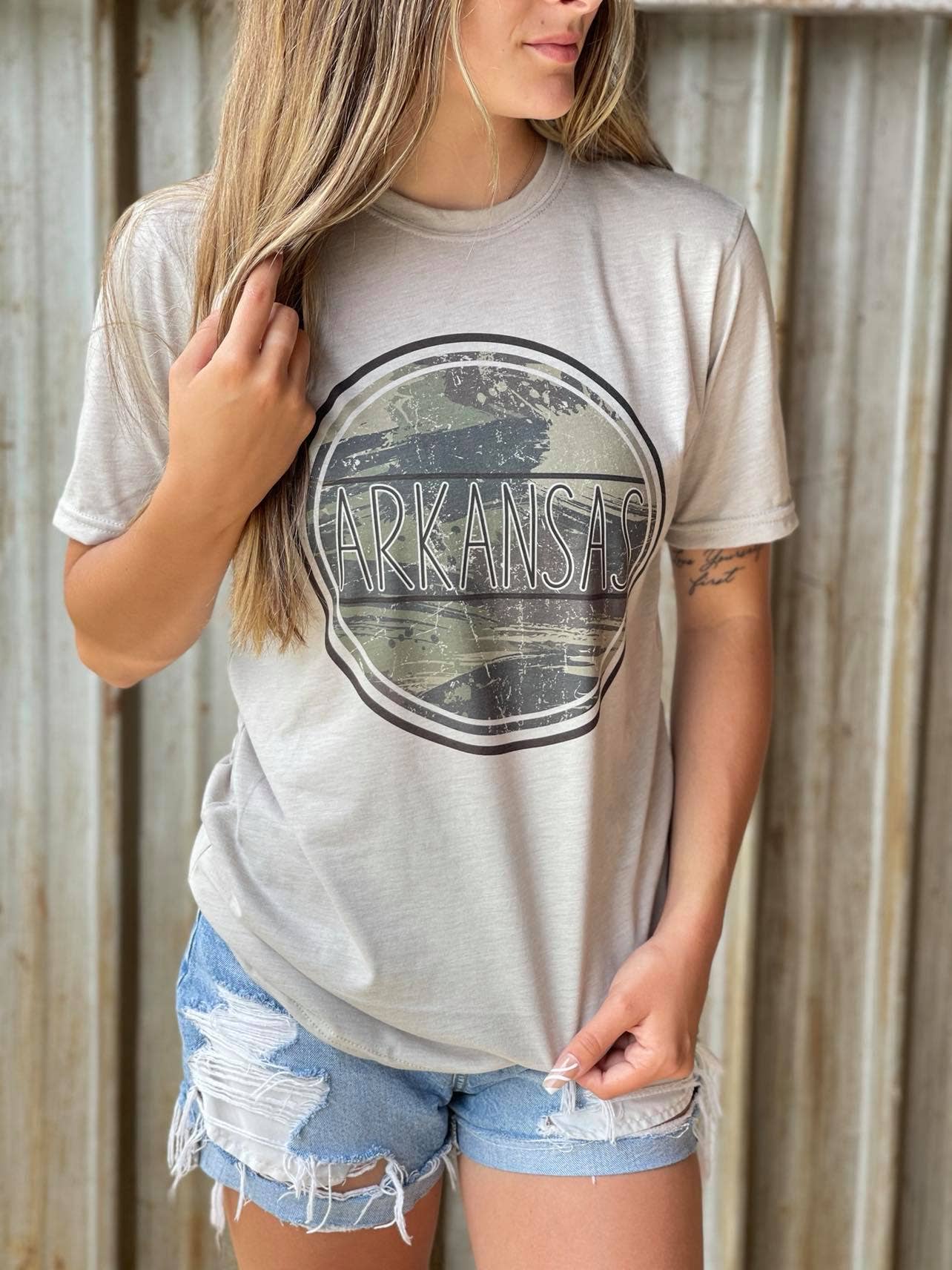 State Arkansas Camo Graphic Tee