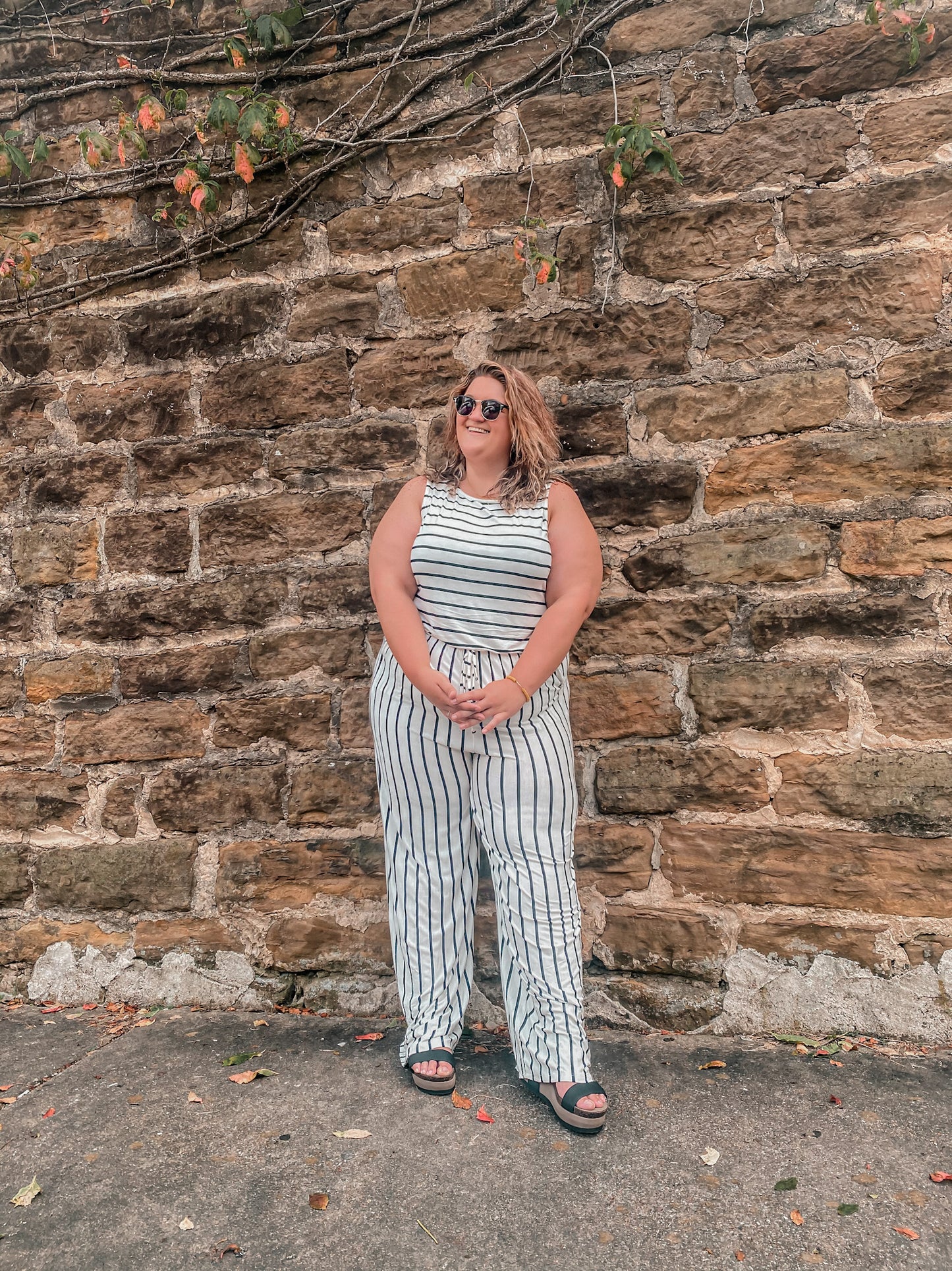 Sunday Funday Jumpsuit in Ivory - PLUS