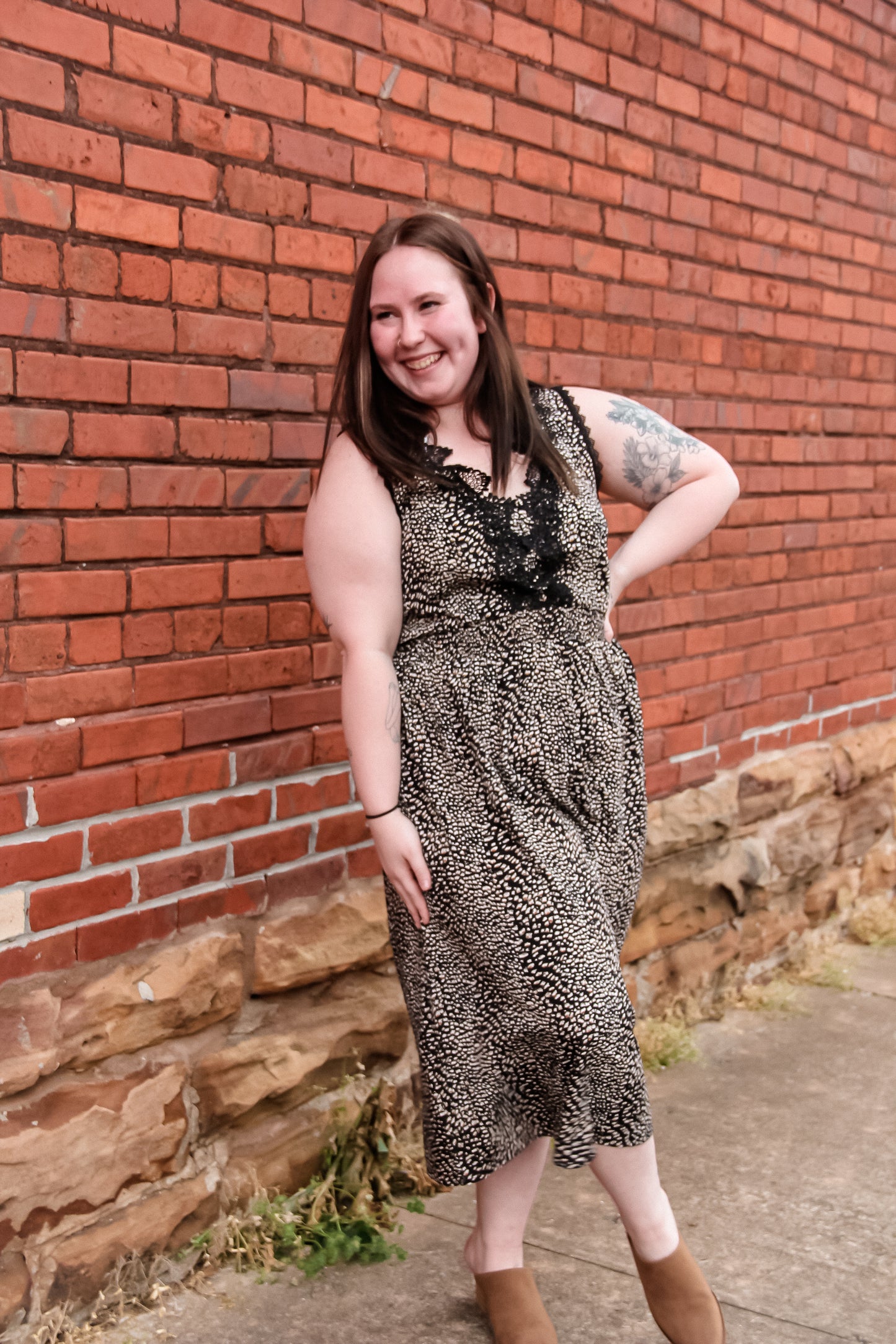You're My Dreams Lace Trim Midi Dress