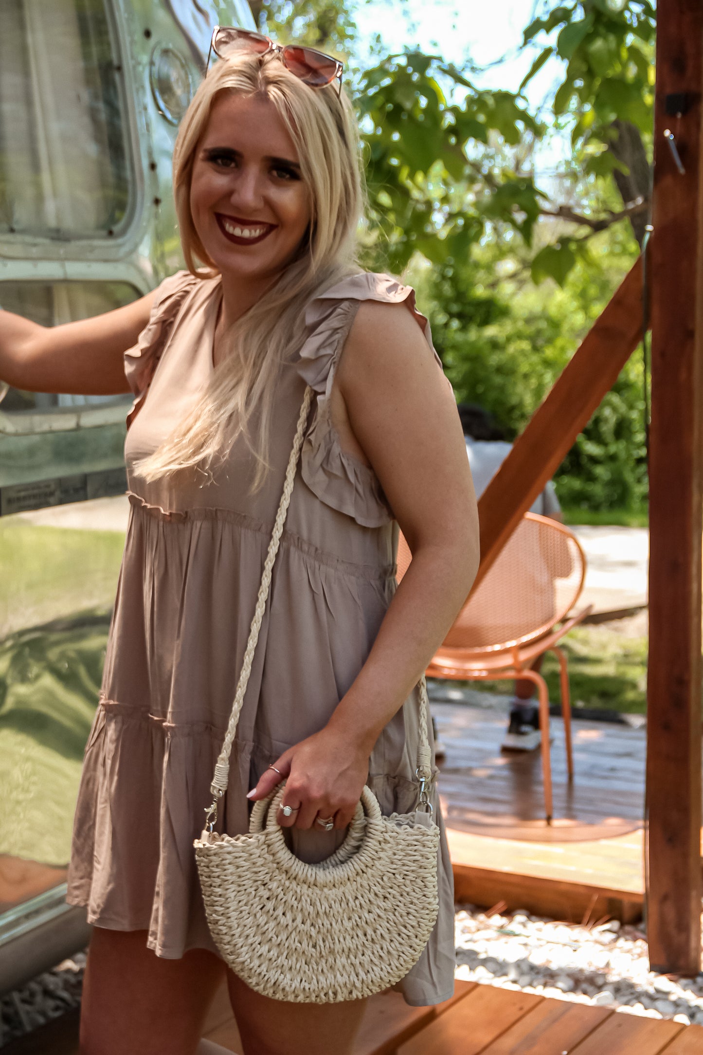 Mini Straw Crossbody Bag (Ivory)