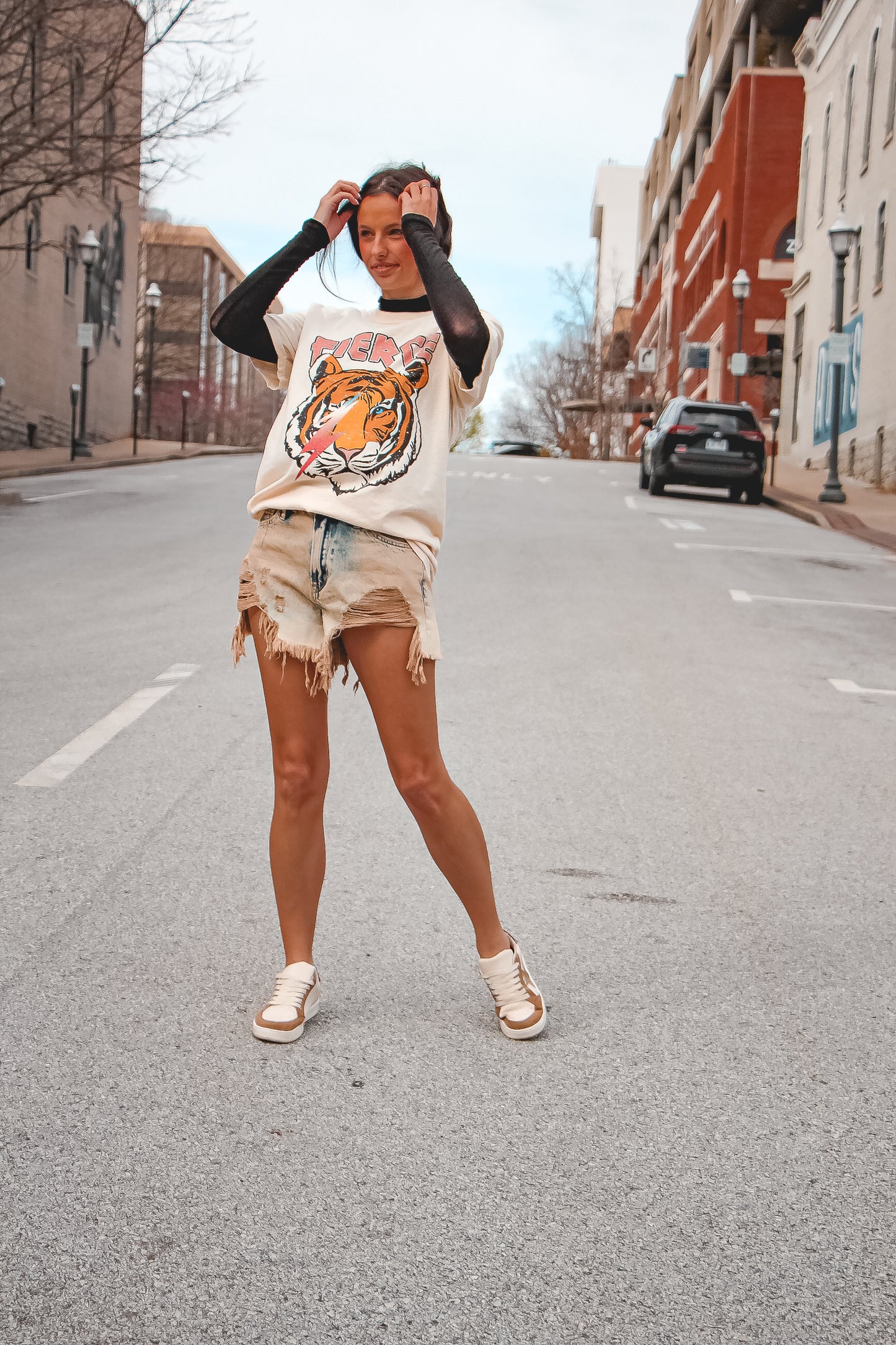 Fierce Vintage Tiger Oversized Graphic Tee