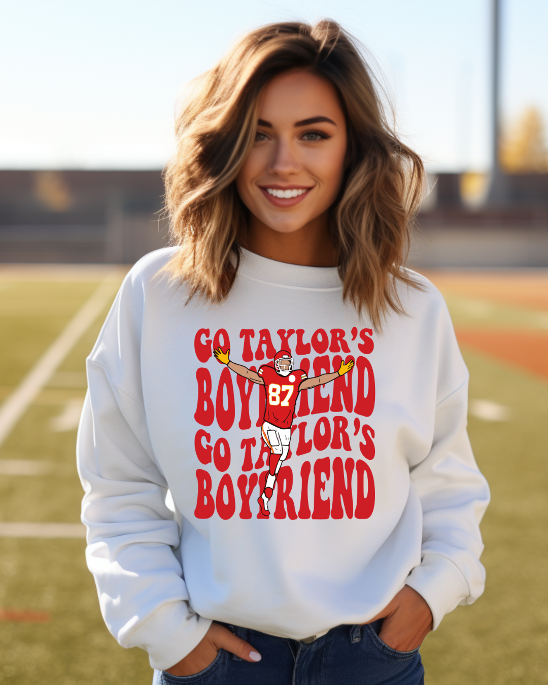 Chant Taylor s Boyfriend Go NFL X Taylor Crewneck Pullover