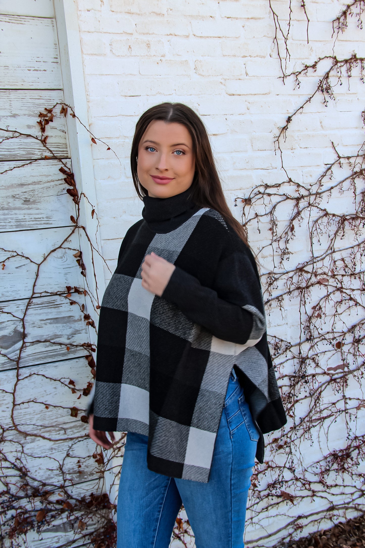 Check Mate Turtle Neck Sweater