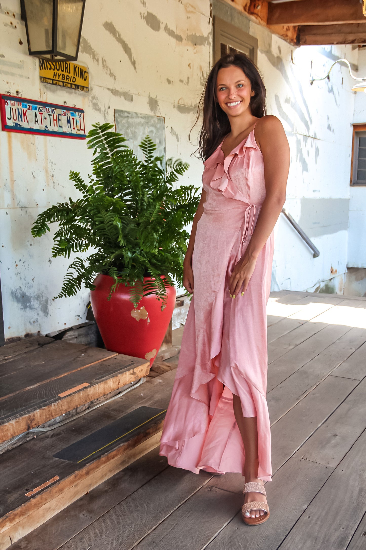 Turning On The Charm Satin Midi Dress