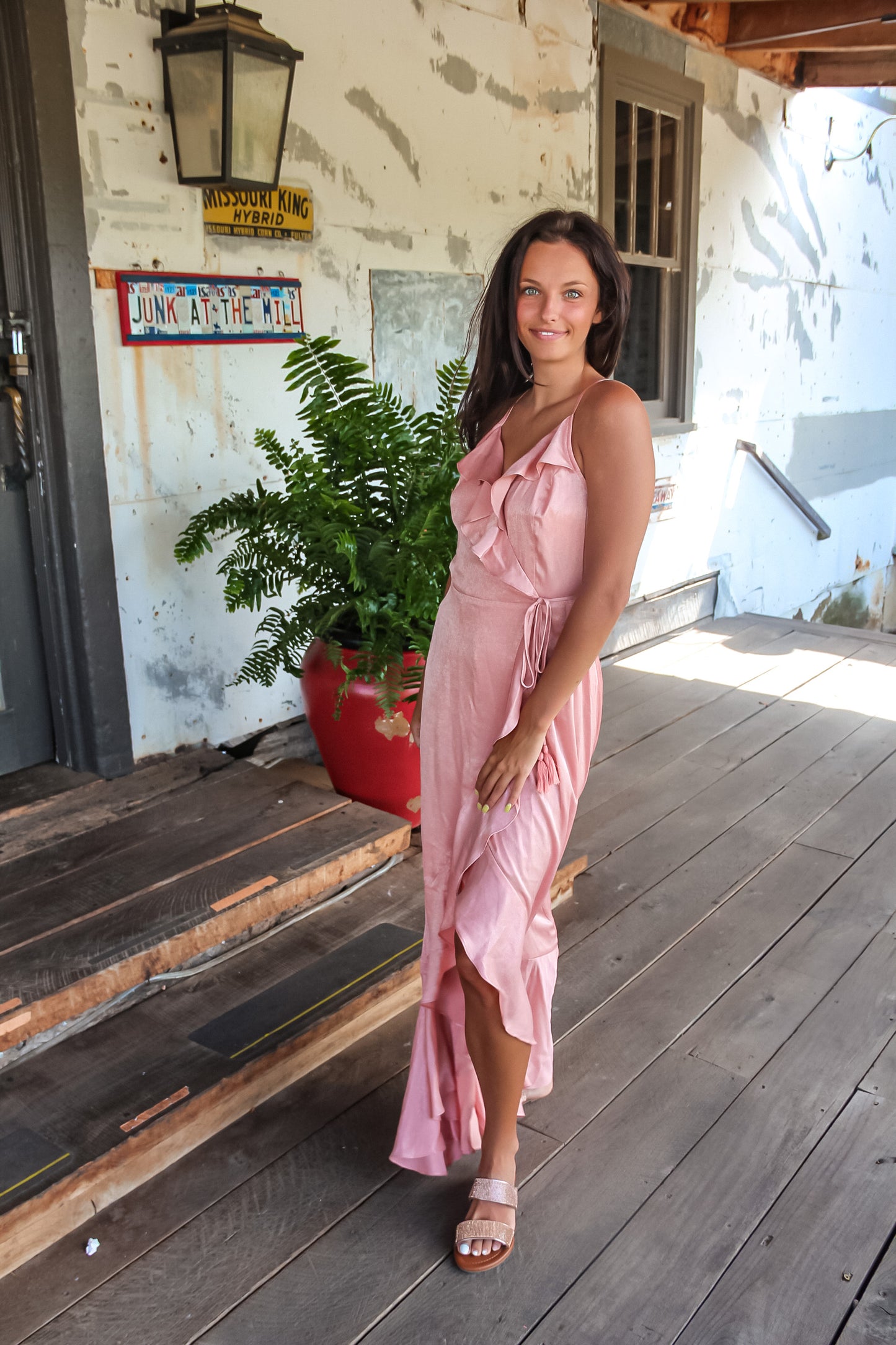 Turning On The Charm Satin Midi Dress