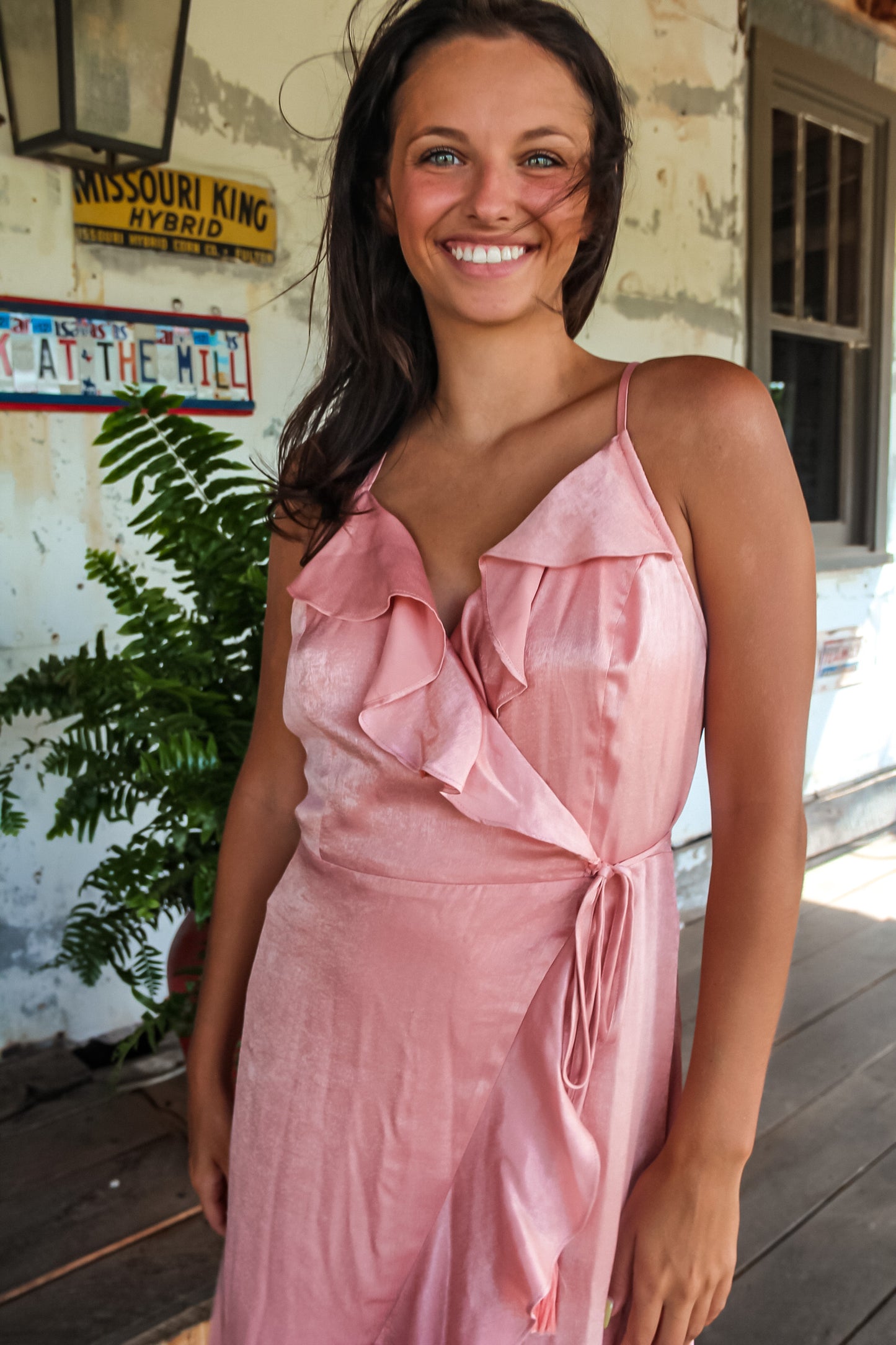 Turning On The Charm Satin Midi Dress