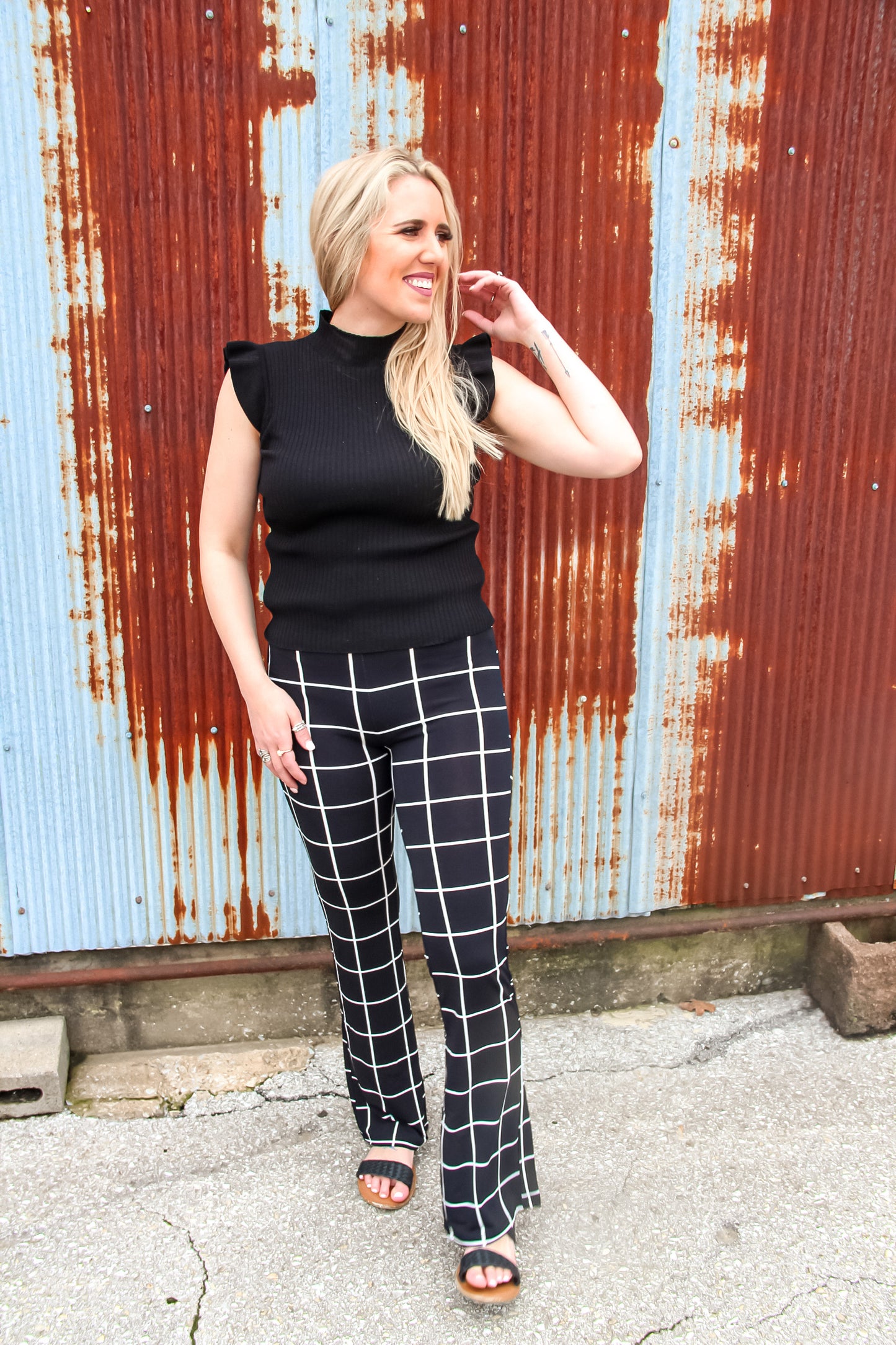 Fake It Till You Make It Gingham Stretch Pants