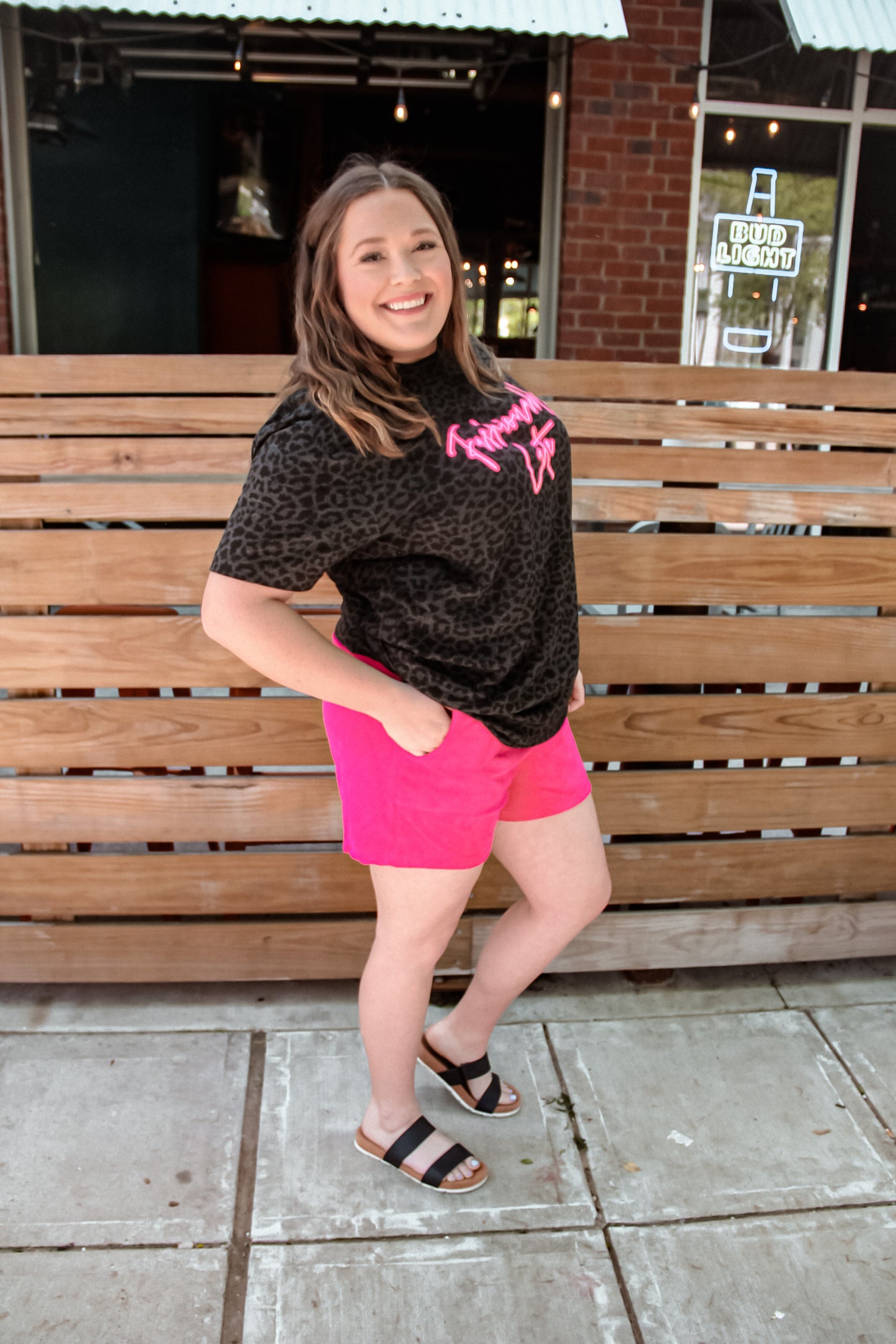 Days Go By Microfiber Shorts (Hot Pink)