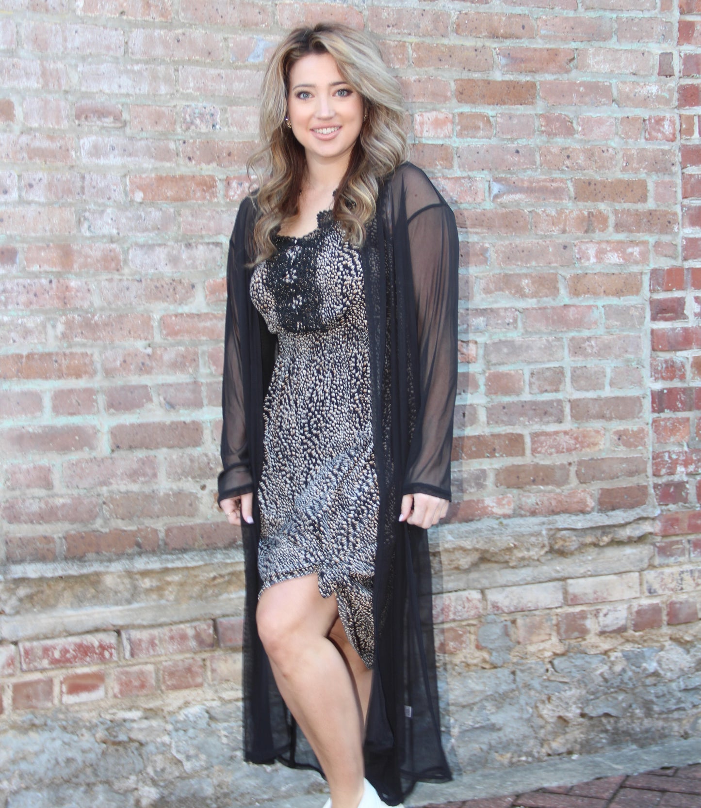 You're My Dreams Lace Trim Midi Dress