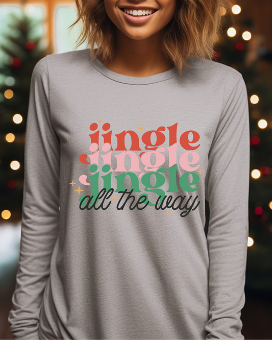 Jingle Jingle Jingle Christmas Adult Long Sleeve Tee