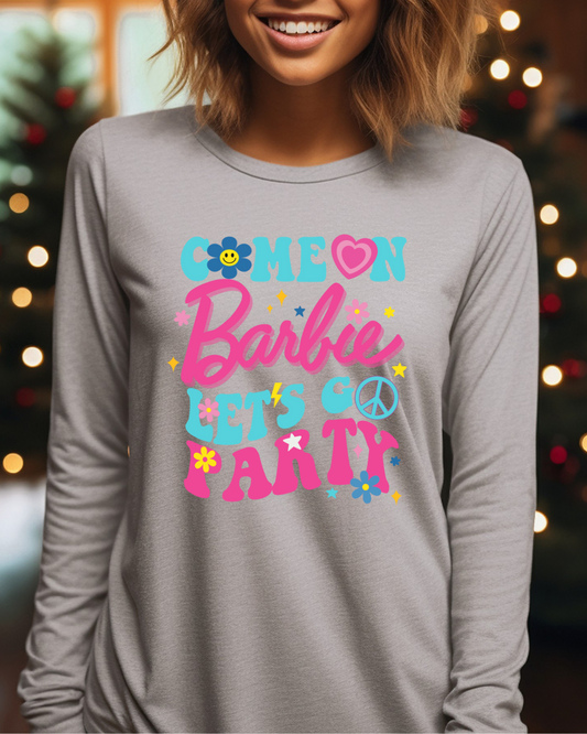 Come on Barbie Colorful Adult Long Sleeve Tee
