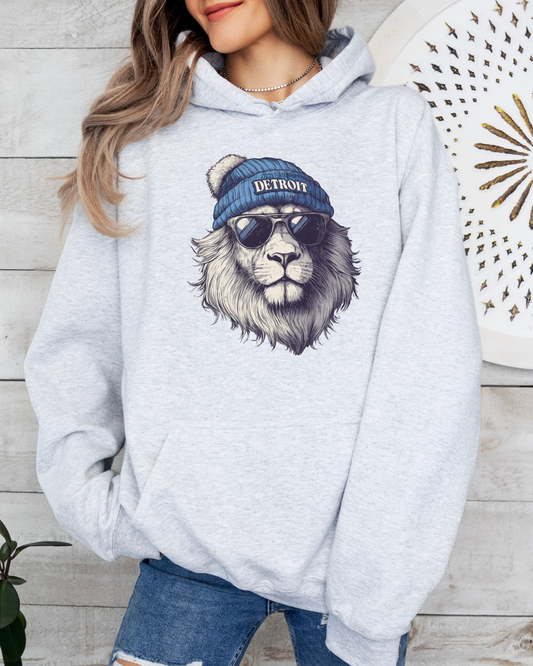 Detroit Lions Beanie Adult Graphic Hoodie