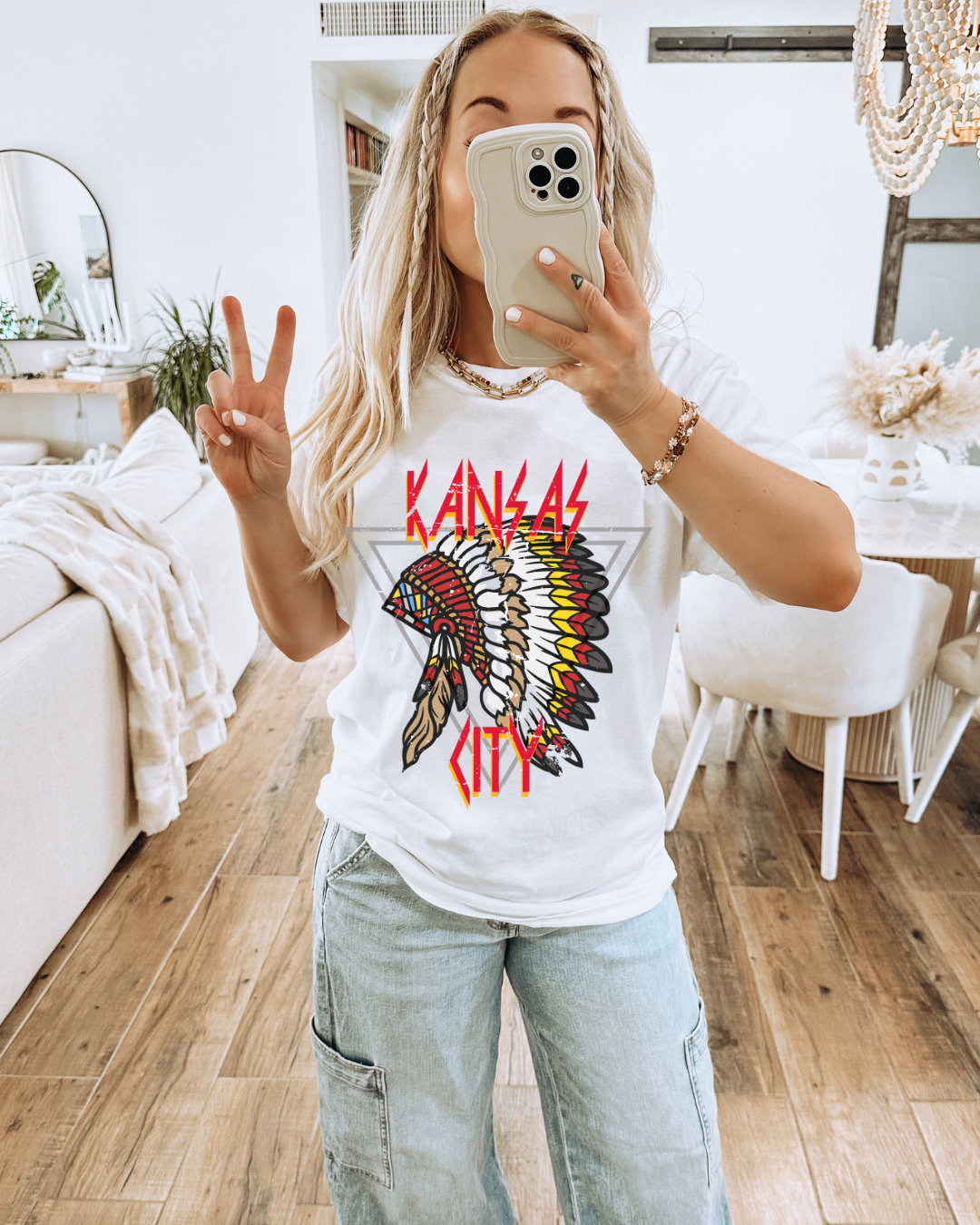 Kansas City Chiefs Headdress Adult Graphic Tee
