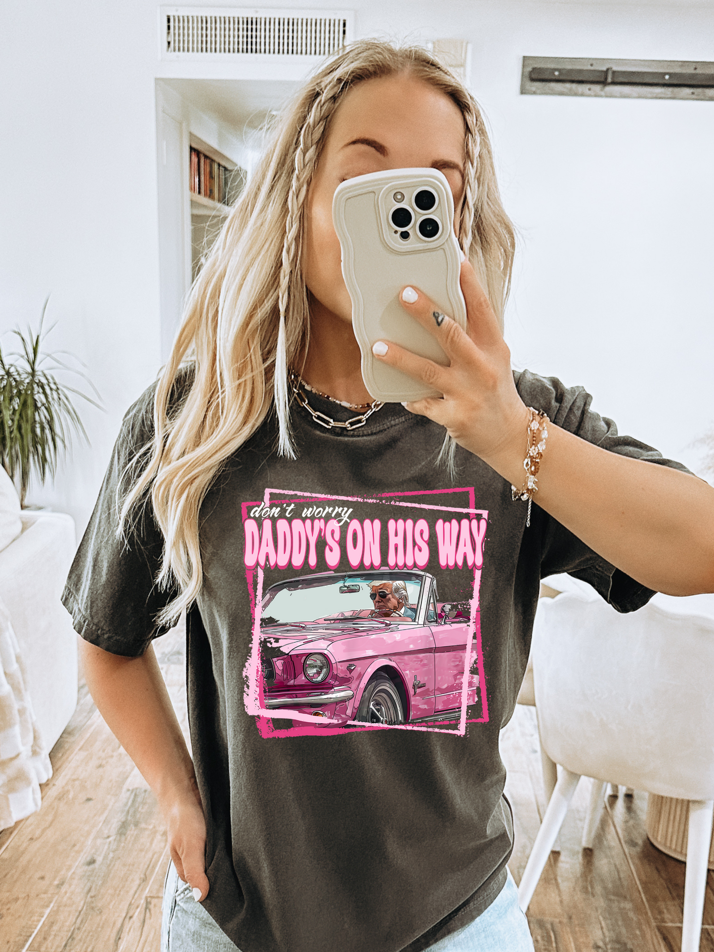Daddy's On His Way Trump Adult Graphic Tee