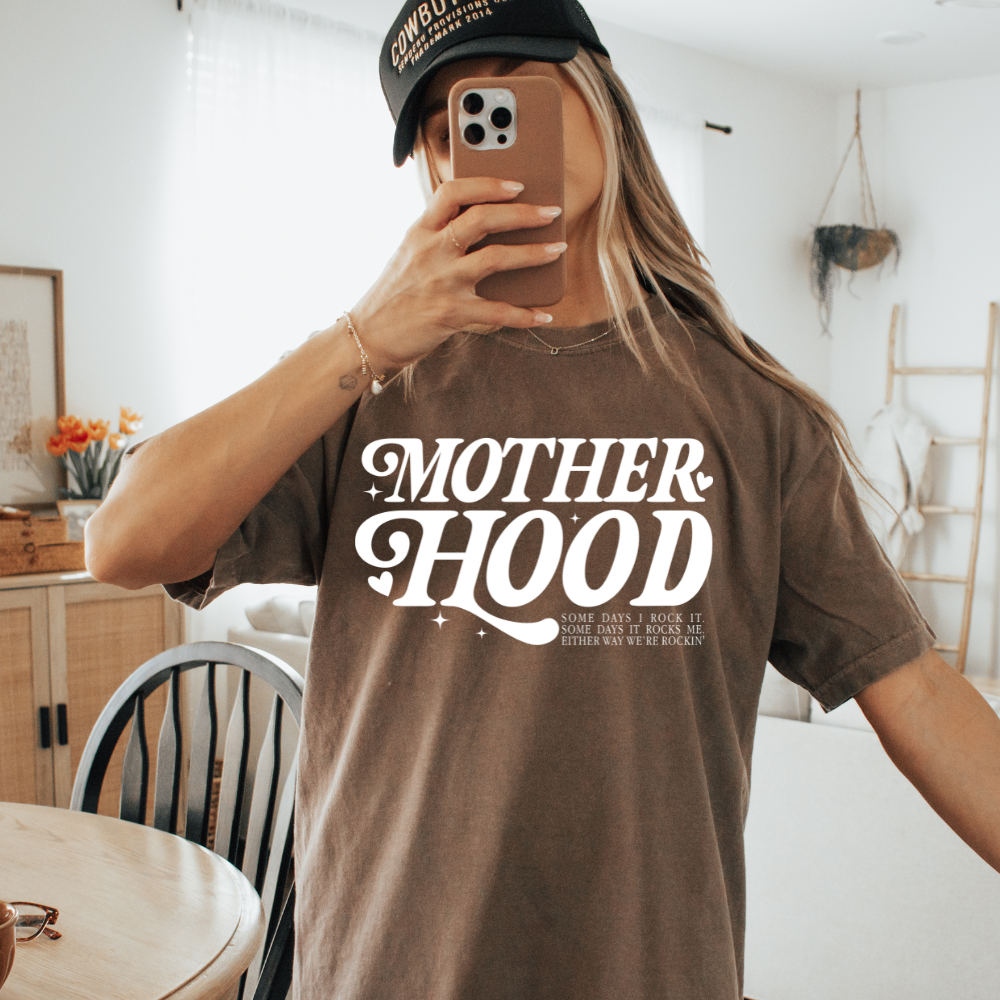 Motherhood Rocks Us Adult Graphic Tee