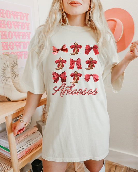 Arkansas Boots and Bows Adult Graphic Tee