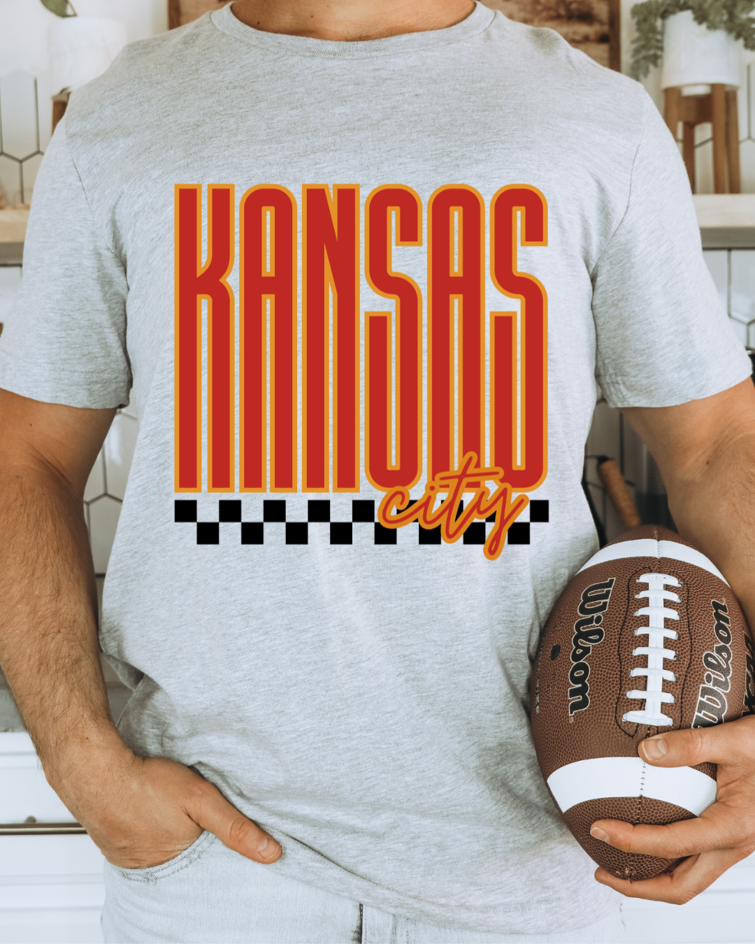 Kansas City Checkered Chiefs Adult Graphic Tee