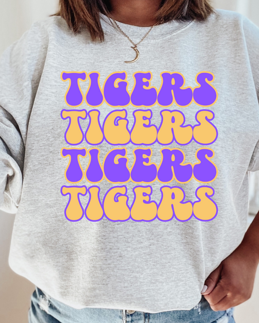 TIGERS TIGERS TIGERS LSU Adult Crewneck Pullover