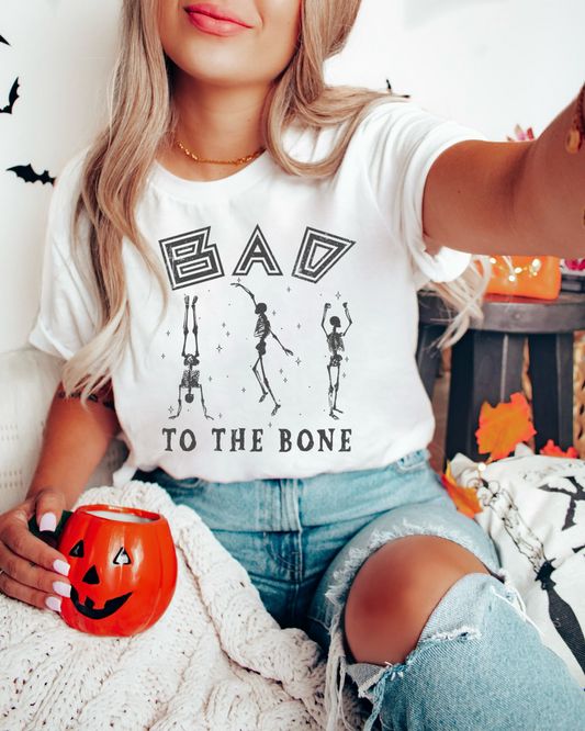 Bad To The Bone Spooky Adult Tee