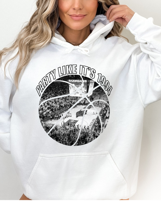 Basketball Party Like It's 1994 Arkansas Basketball Adult Hoodie
