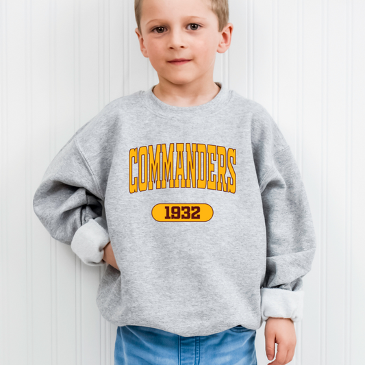 Commanders Varsity Gold Youth Graphic Sweatshirt