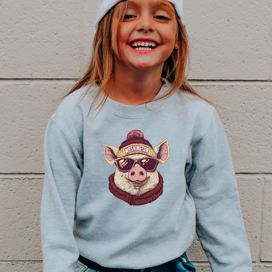 Washington Commanders Beanie Youth Graphic Sweatshirt
