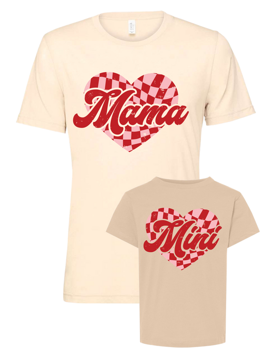 PREORDER Checkered Heart MAMA Adult Tee