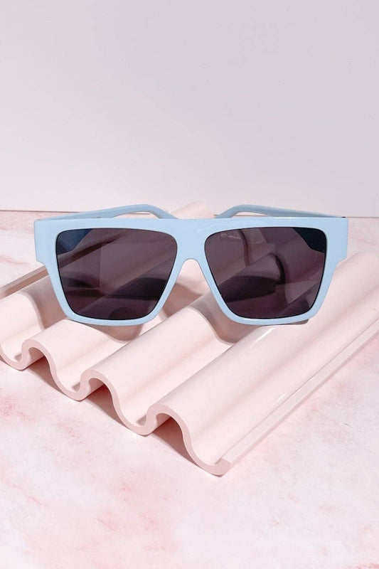 Fete Square Frame Sunglasses (Baby Blue)