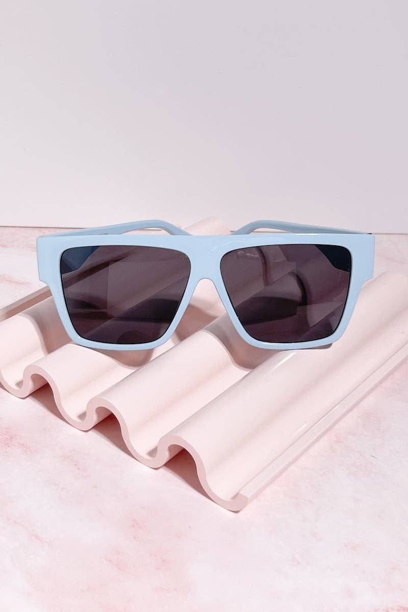 Fete Square Frame Sunglasses (Baby Blue)