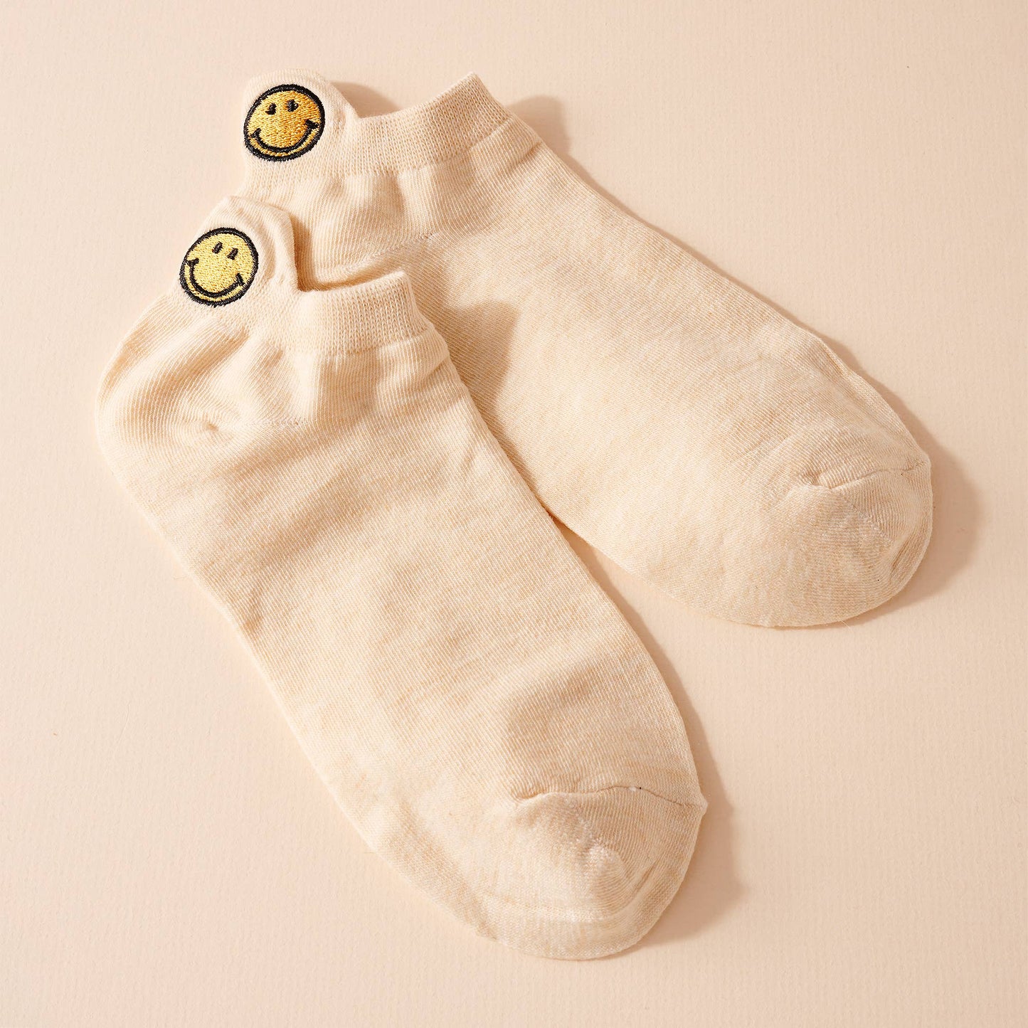 Smile Embroidered Ankle Socks
