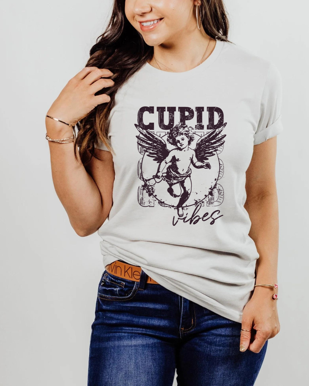 Cupid Vibes Valentines Adult Tee (Black)