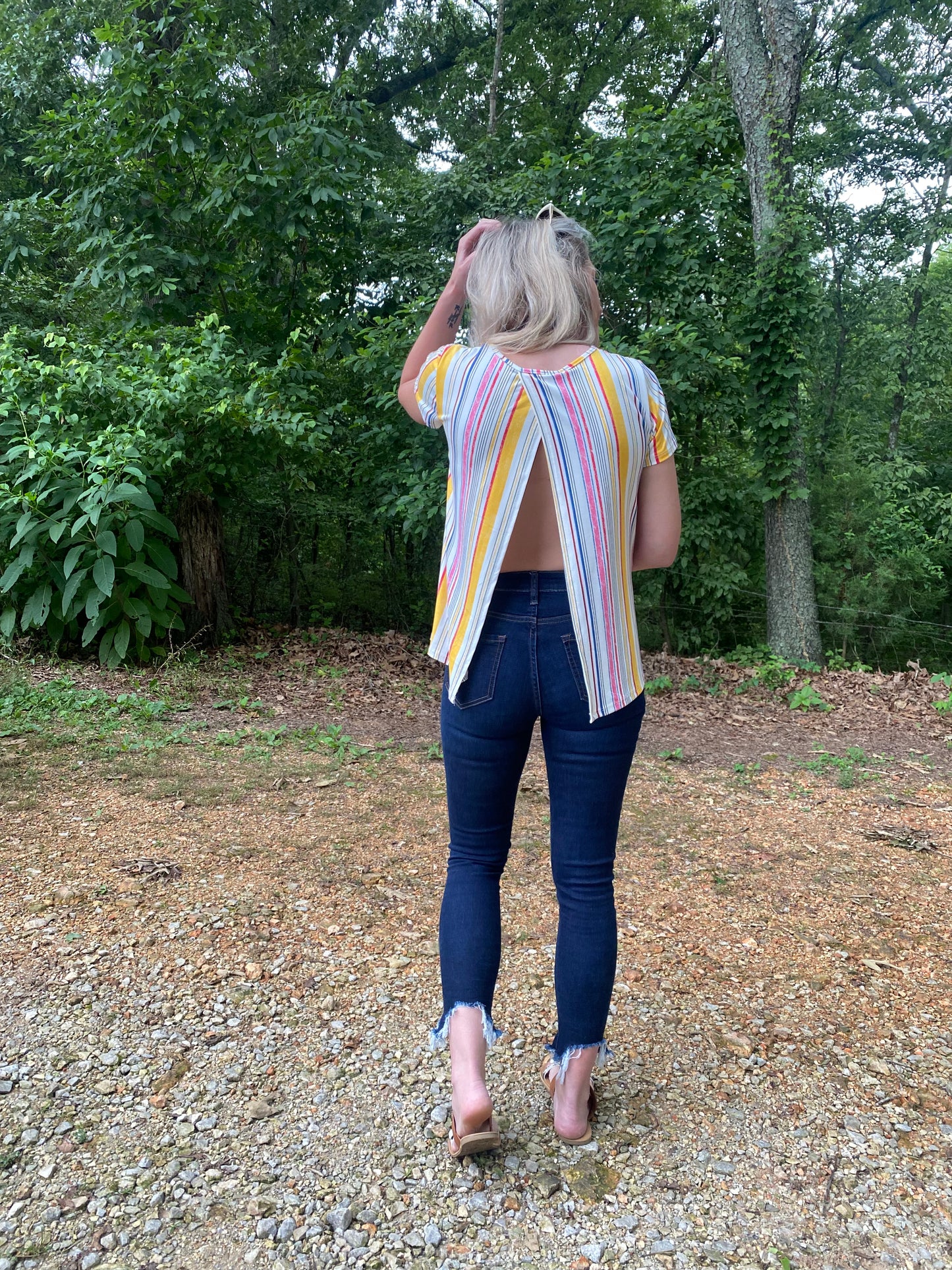 Striped In Style Open Back