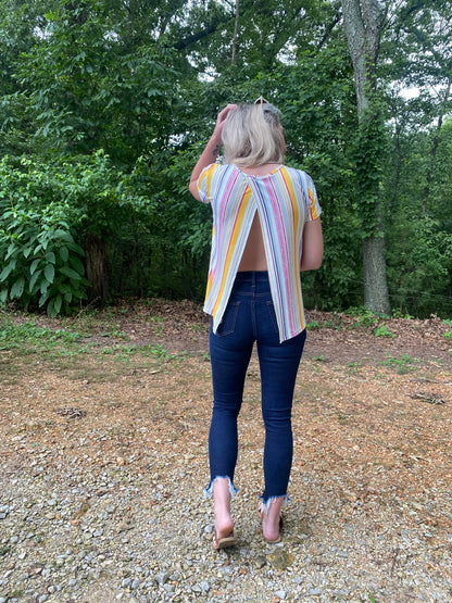 Striped In Style Open Back