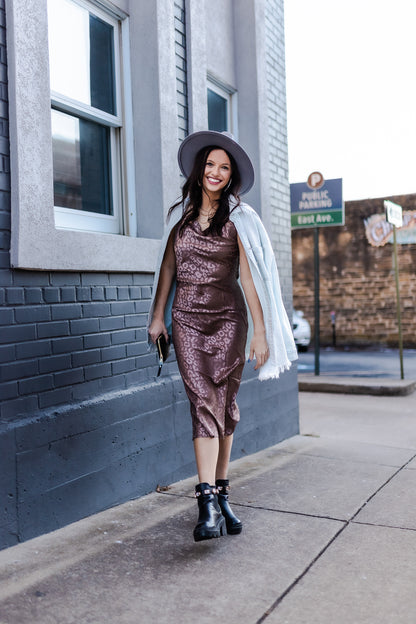 Look Here Animal Print Midi Dress